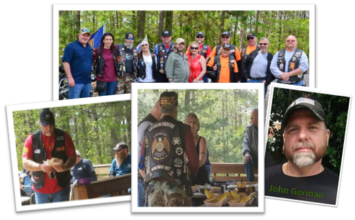Collage of group pictures taken at an outdoor event
